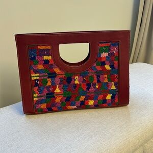 Guatemalan leather bag so colorful beautiful